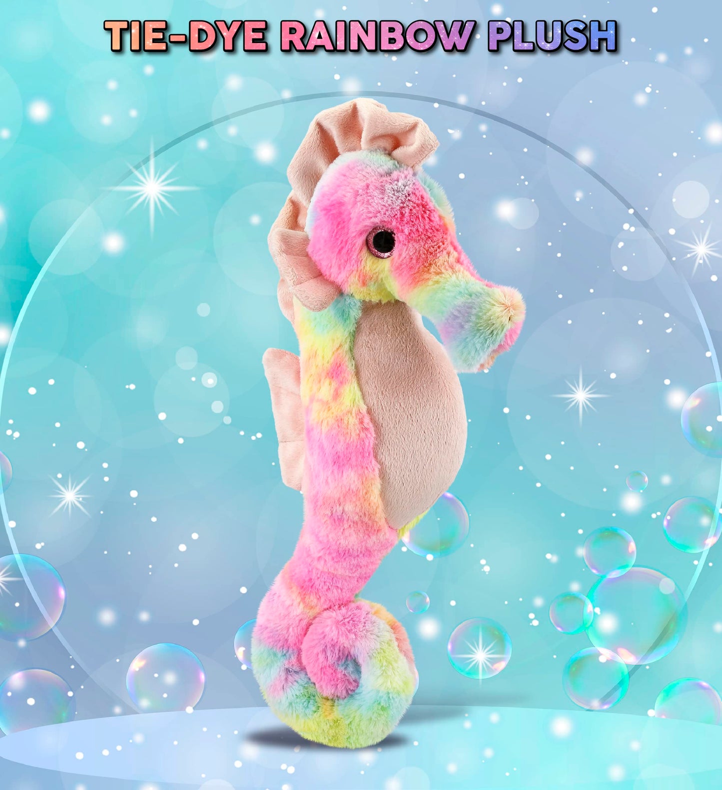 DolliBu Rainbow Seahorse Stuffed Animal - Super Soft Stuffed Animals for Girls and Boys  Adorable Stuffed Sea Creatures for Kids and Cute Sea Animals Cuddle Stuffed Animals for mature-themeds - 15 Inches