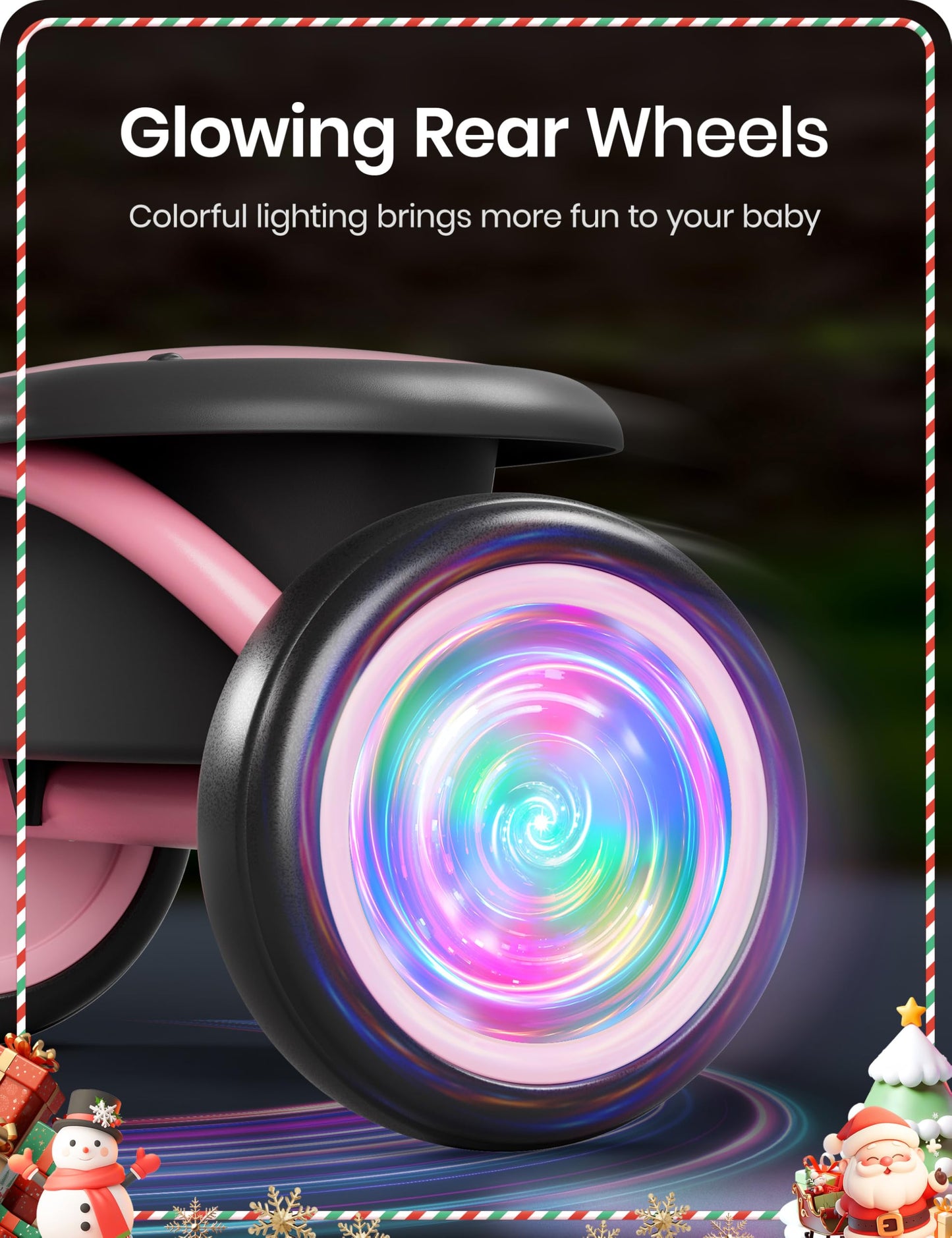 besrey Colorful Lighting Toddler Tricycle for Ages 18 Months to 5 Years, Toddler Bike with Bell, Kids Tricycle, Gift for 2-5 Yea