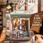 CUTEBEE Book Nook Kit - DIY Miniature House Dollhouse Kit for mature-themed and Teens  Booknook Bookshelf Decor Alley Model Build with LED Light  Gifts for Family and Friends (Sunny Cafe)
