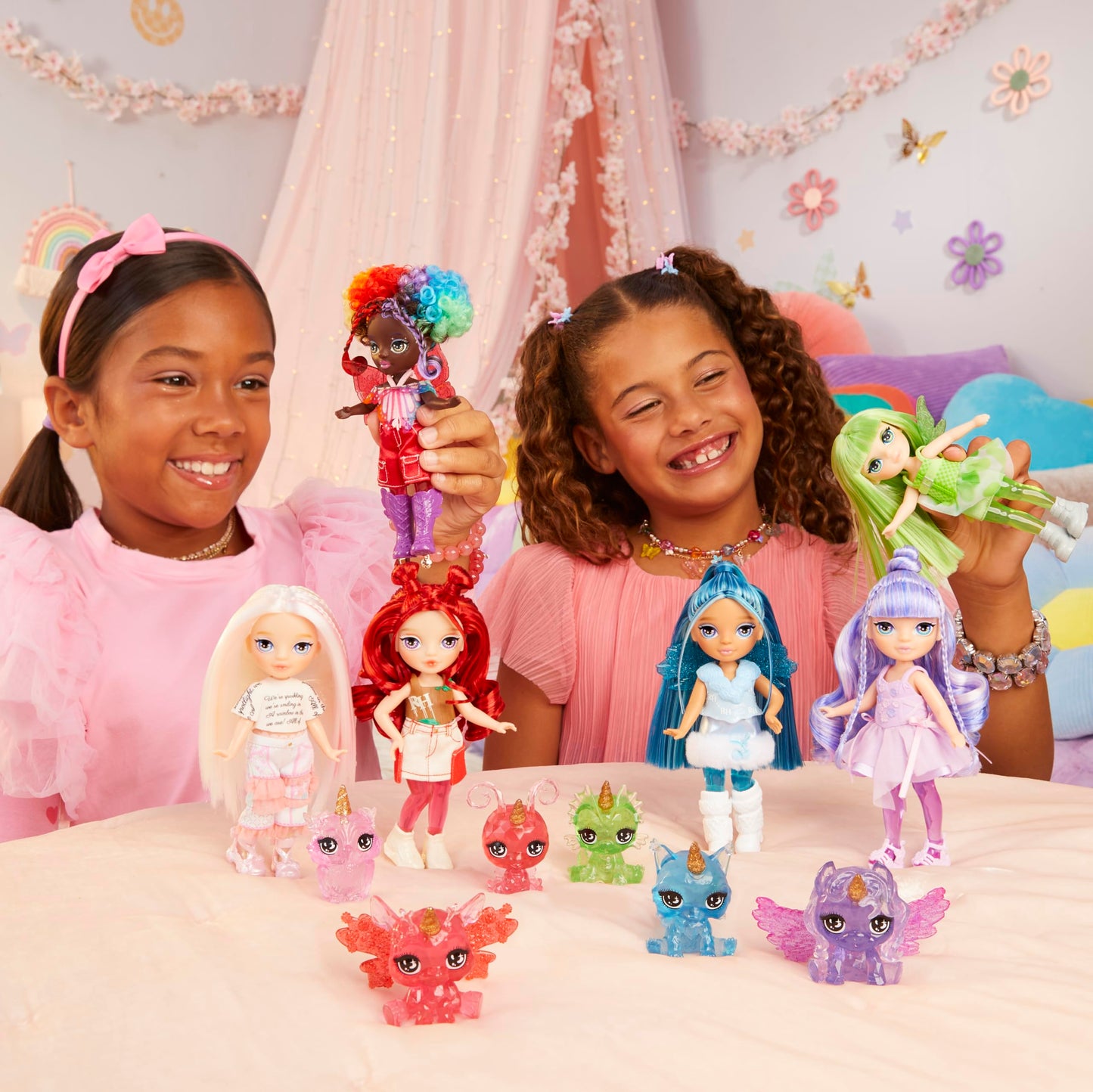 Rainbow High Littles Rainbow Fantasy Fairies + Pet - Opal, Rainbow 5.5 Posable Small Doll & Fantasy Owl Pet With Interchangeable