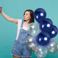 Treasures Gifted Navy Blue Balloons - Blue Metallic Balloons - Marine Balloons - Steel Blue Balloons - Navy Latex Balloons 12 In