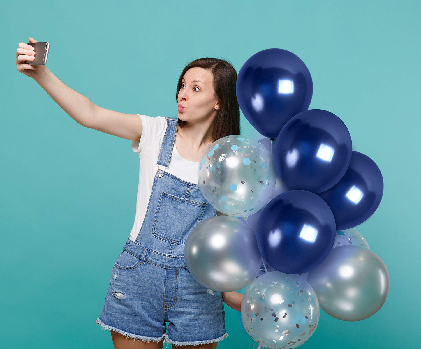 Treasures Gifted Navy Blue Balloons - Blue Metallic Balloons - Marine Balloons - Steel Blue Balloons - Navy Latex Balloons 12 In