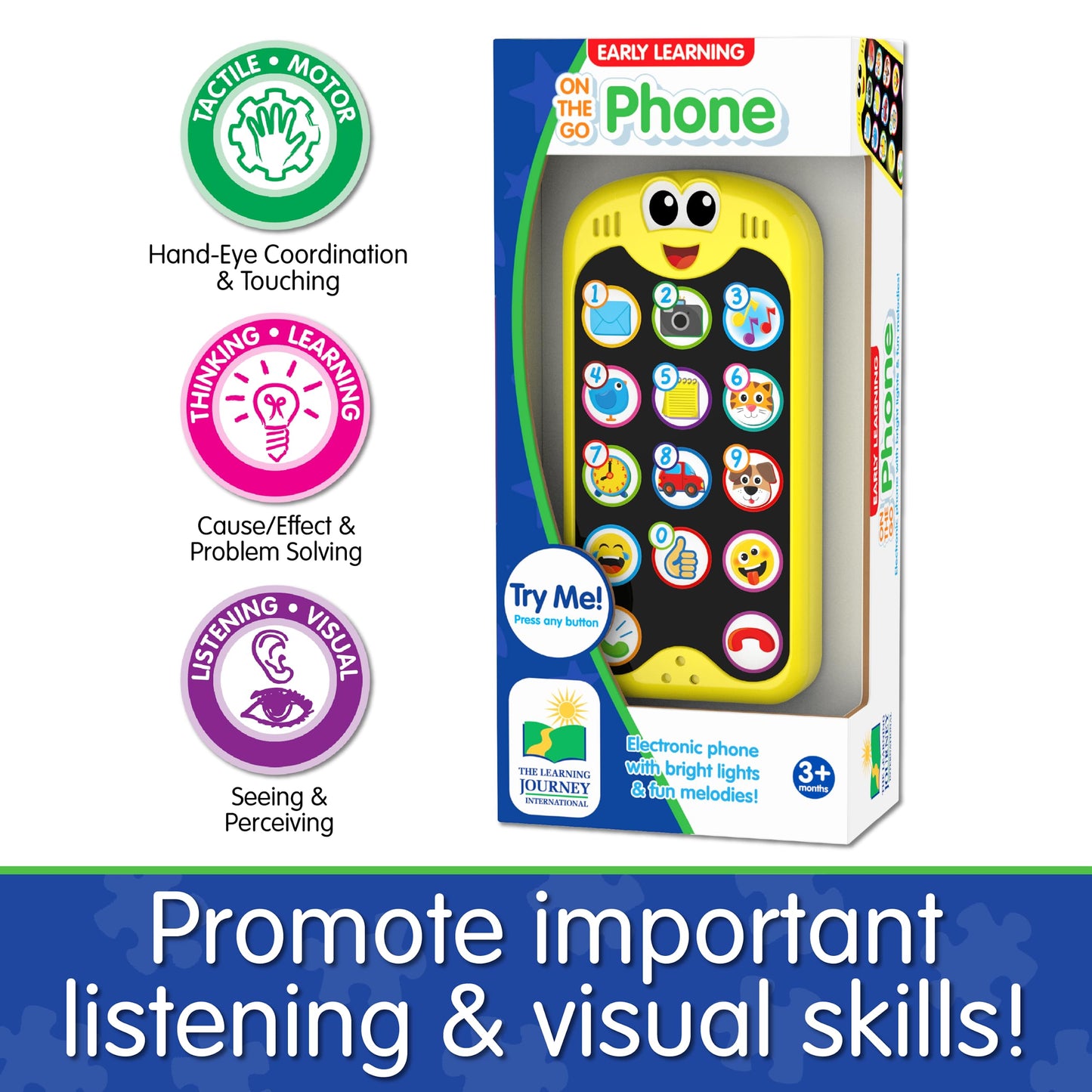 The Learning Journey Early Learning - On The Go Phone - Baby Cell Phone Toy - Toddler Toys & Gifts For Boys & Girls Ages 3 Month
