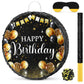 Sinmoe Birthday Piata with Stick Blindfold and Confetti for Boys Girls Men Women Birthday Party Supplies(Black and Gold)
