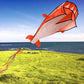 IMAGE Large 3D Orange Dolphin Kite for mature-themed  82.67in*10.62in Frameless Soft Parafoil Giant Kite Easy to Fly Beginners and Perfect for The Beach