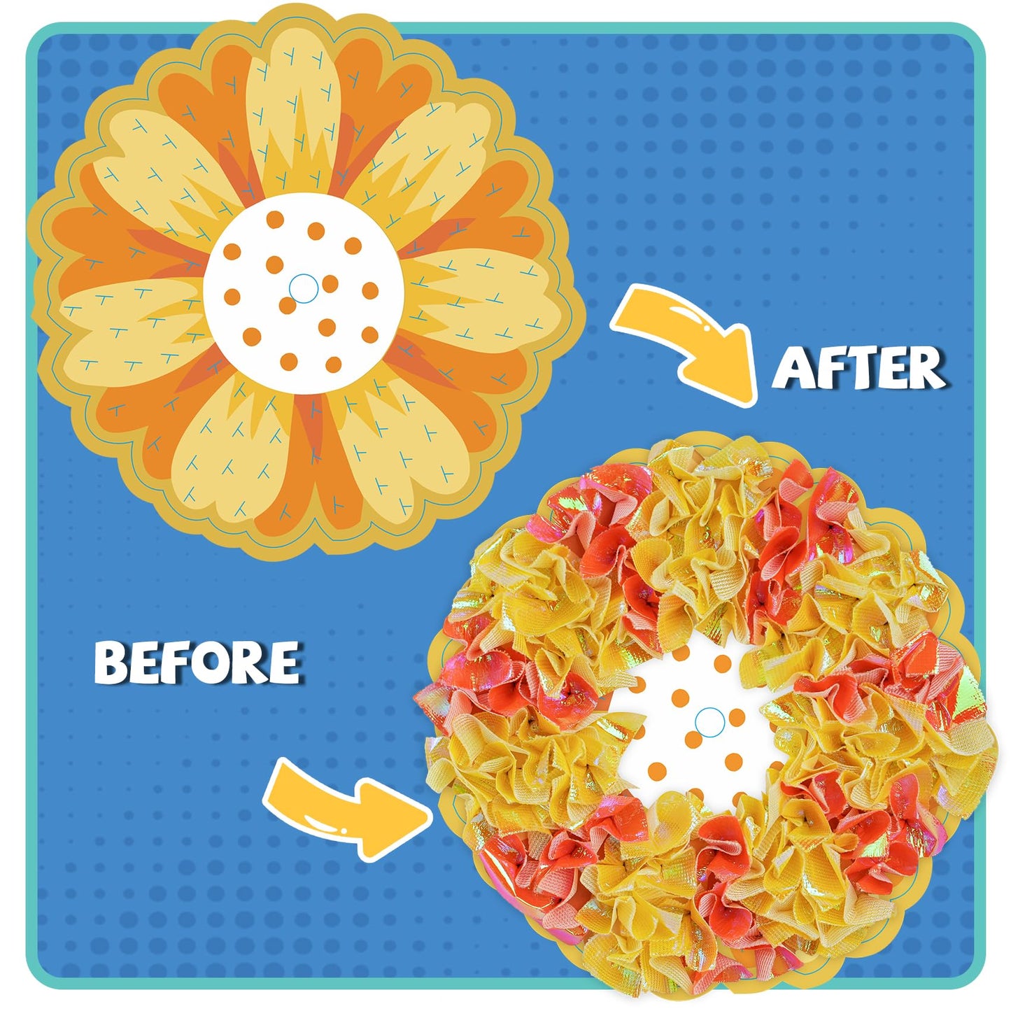 ATFUNSHOP Paper Craft Kits for Kids - 8 Packs Flower Bouquets, Mess-Free Activity for Ages 4-9, Small Size