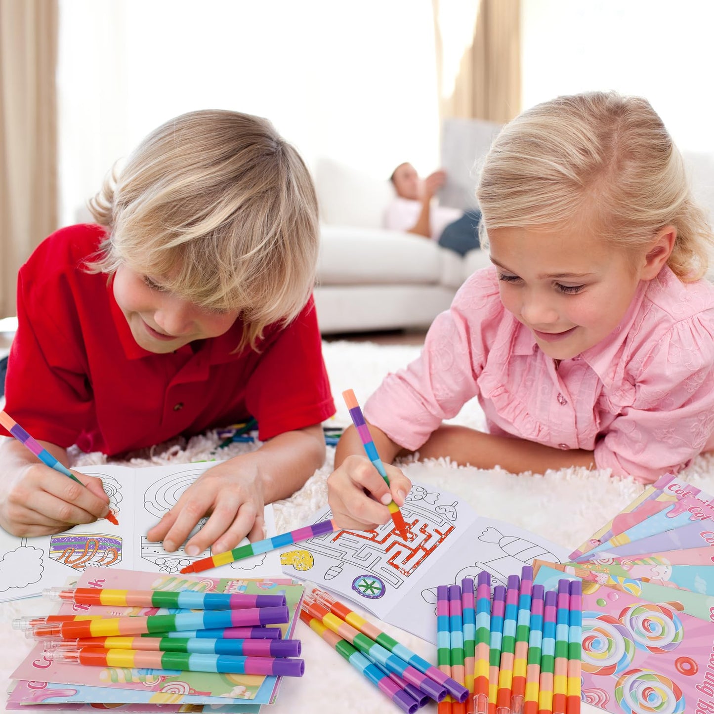 BenLouis 24 Pcs Sweet Mini Coloring Books Kids Candyland Donut Ice Cream Party Favors Small Activity Books Bulk for Kids Treats