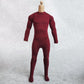 1/6 Scale Male Figure Clothes Long Sleeved Bodysuit Undercoat Jumpsuit Cloth for 12'' Action Figure Doll Clothes (Red)