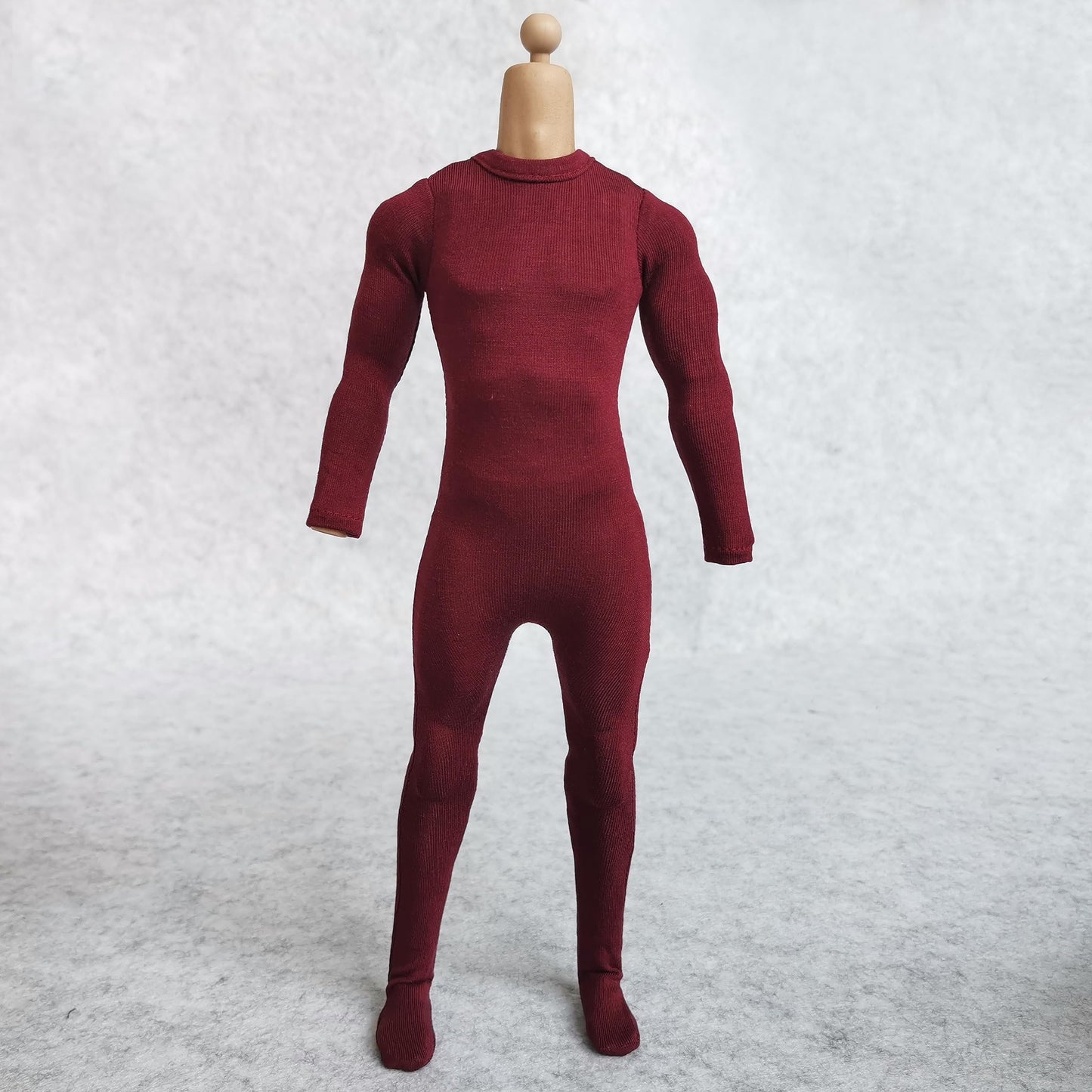 1/6 Scale Male Figure Clothes Long Sleeved Bodysuit Undercoat Jumpsuit Cloth for 12'' Action Figure Doll Clothes (Red)