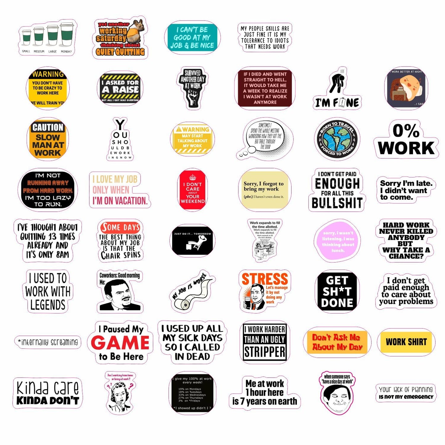 Bulbacraft 100Pcs Funny Work Stickers For Adults, Stickers For Adults Work, Adulting Stickers Work, Funny Office Gifts For Cowor
