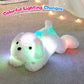 Wewill 18'' Light Up White Puppy Dog Led Stuffed Animal With Colorful Night Light Glow Soft Plush Toy Gifts For Kids On Christmas Birthday