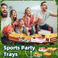 Uroinepa Sports Birthday Party Decorations 40Pcs Sports Theme Paper Food Trays Plates For Soccer Baseball Football Basketball Bi