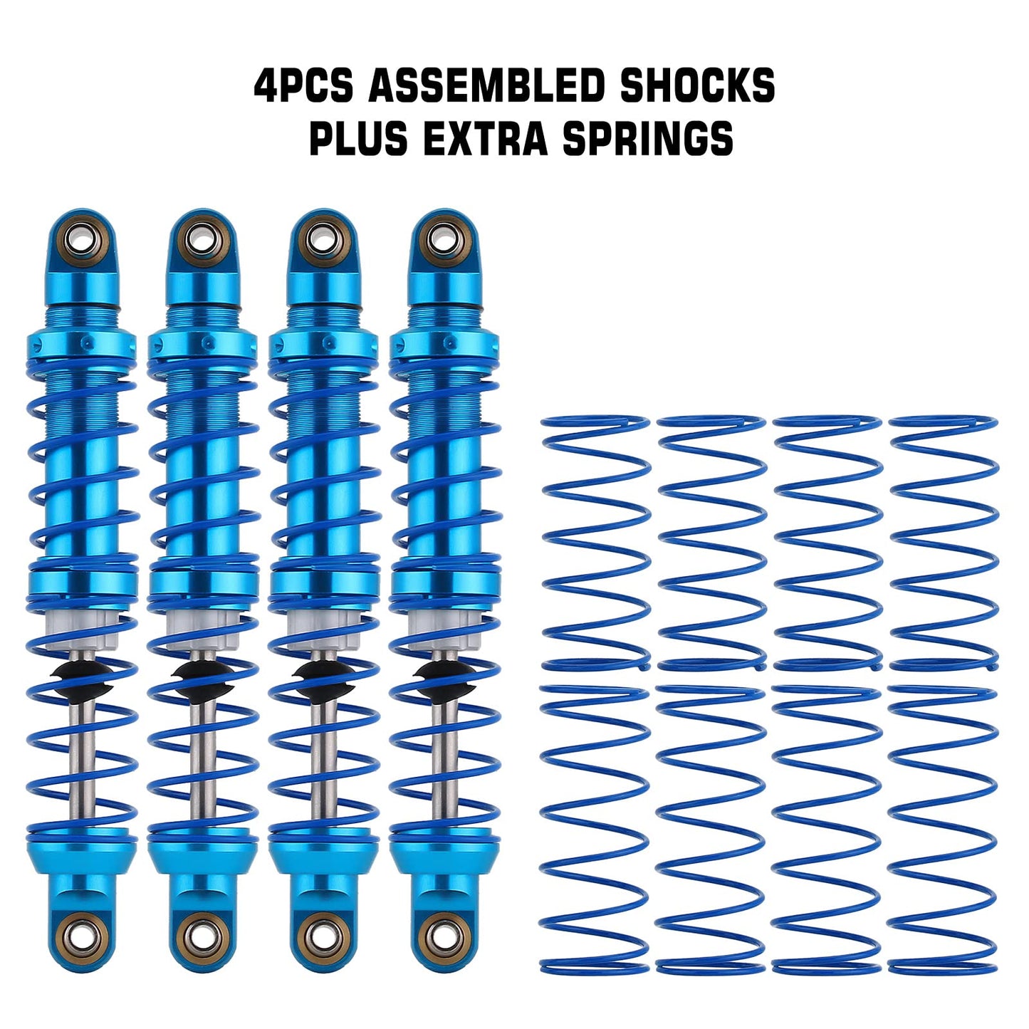 INJORA RC Shock Absorber Oil Adjustable RC Damper Set with Springs for 1/10 RC Truck Crawler Axial SCX10 TRX4 D90 (90mm)