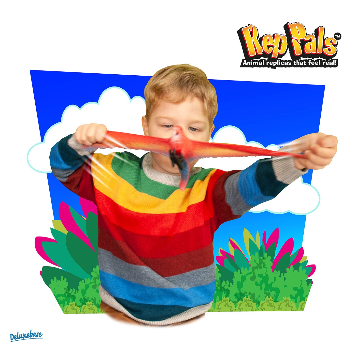 Rep Pals - Parrot, Stretchy Toy from Deluxebase. Super Stretchy Animal replicas That Feel Real, Great for Kids