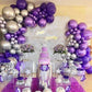 Purple And Silver Balloons, 12 Inch Purple Balloons,Silver Confetti Balloon Pastel Purple Metallic Purple Balloons,For Wedding B