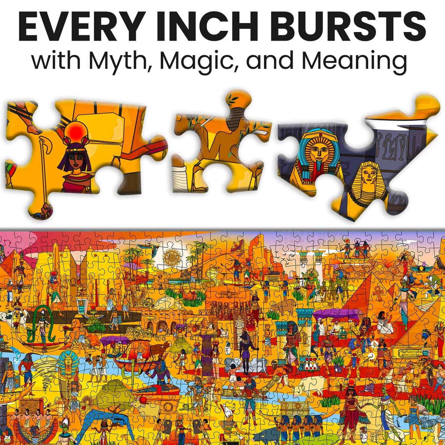 QUOKKA 1000 Piece Puzzle for mature-themeds Egyptian Gods - mature-themed Puzzles with Secret Tasks & Immersive Audio Story of Ancient Myths and Legends for Deep Relaxation for Challenge Puzzle Lovers