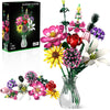 Linkowin Flower Bouquet Building Set, 699Pcs Creative Diy Plant Bouquet Decoration,10 Unique Flower Bouquet For Girls Women Adul