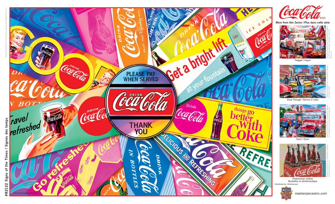 Masterpieces 1000 Piece Jigsaw Puzzle For Adults And Families - Coca-Cola Signs Of The Times - 19.25'X26.75'