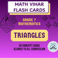 Math Vihar Triangles Flash Cards | Grade 7 | 30 Learning Cards | Types, Properties & Angle Sum Concepts | Maths Practice & Revis