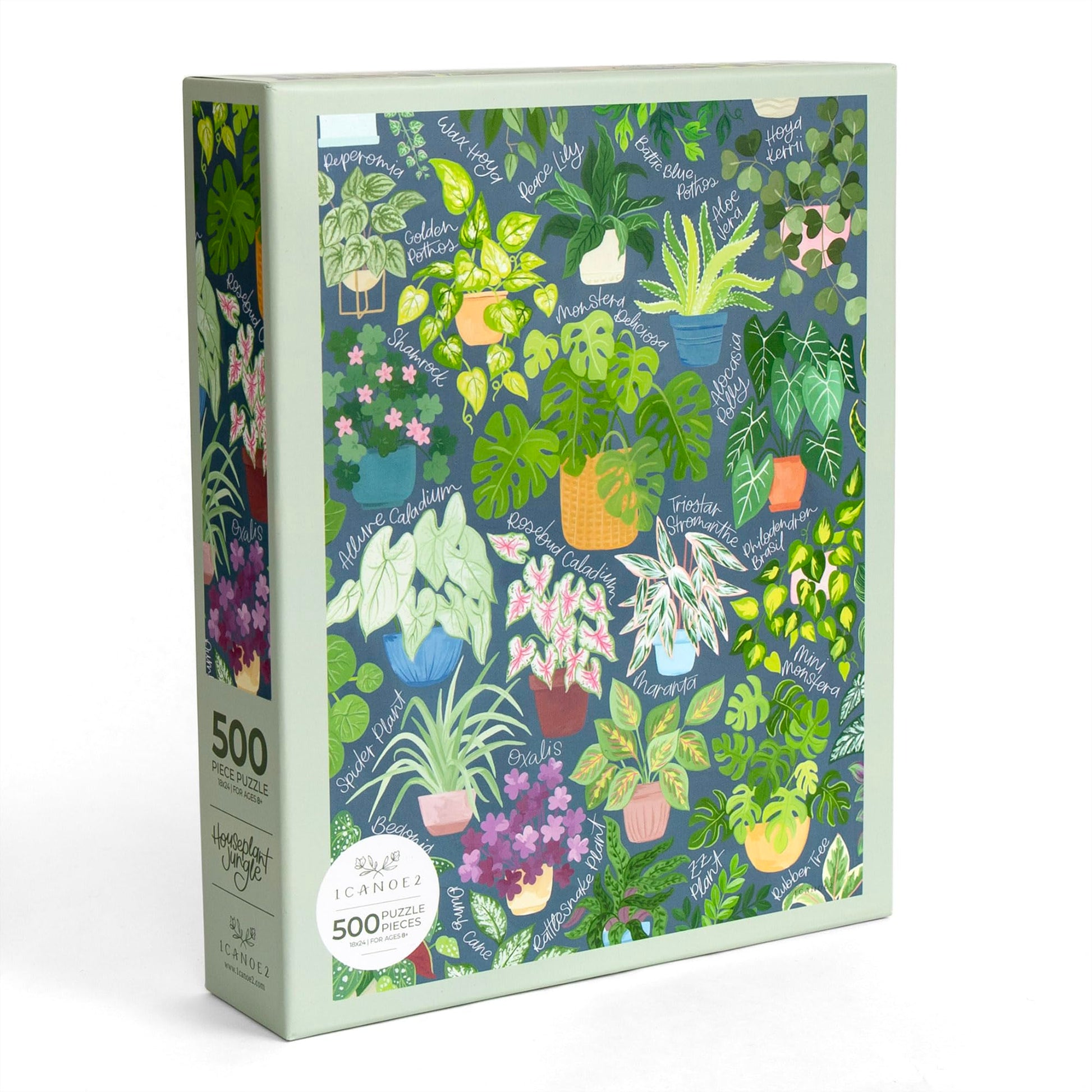 Houseplant Jungle by 1CANOE2: 500 Piece Jigsaw Puzzles for Adults, Plant and Flower Puzzle, Gifts for Plant Lovers, Cute Puzzles