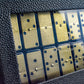 Bucher&Rossini Metal Surface Dominoes Set Double 6 For Adults And Kids - Claasic 28Pieces Gold Metal Surface Domino'S Game Set I