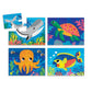 Mudpuppy Ocean Friends 4-In-A-Box Puzzle Set From Mudpuppy, Includes 4 Progressive Jigsaw Puzzles For Kids With 4-12 Pieces, Col