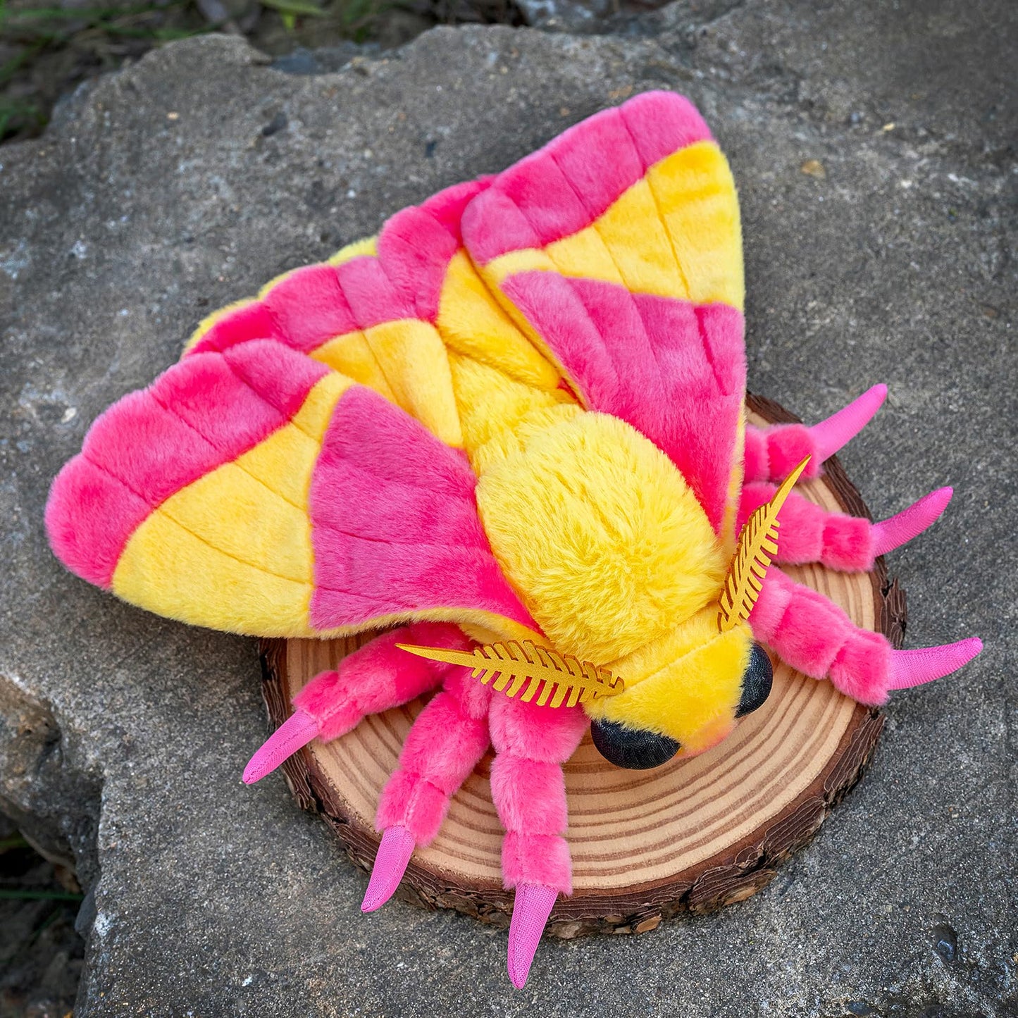 ZHONGXIN MADE Giant Rosy Maple Moth Plush - 26" Soft Pink Stuffed Animal, Realistic Butterfly Toy, Unique Gift for Kids