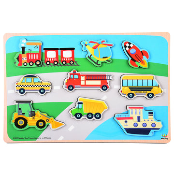 Webby Transport Wooden Puzzle | Baby Puzzle for 24 Years Toddlers | Learning Puzzle Toys for Pre School and Montessori Kids