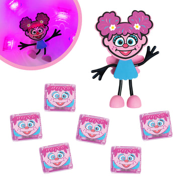 Glo Pals X Sesame Street Water-Activated Bath Toy With 6 Reusable Light-Up Cubes For Sensory Play (Abby Cadabby, Cubes With Character)