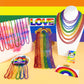 Zzyfgh 12 Pcs Pride Bead Necklaces, Gras Beads Necklaces, 33'' Lgbtq Pride Beads Women Men Stuff Pride Bead Accessories For Gay