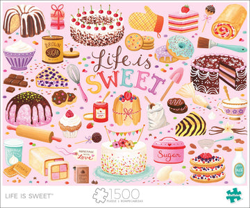 Buffalo Games - Janna Krupinski - Life Is Sweet - 1500 Piece Jigsaw Puzzle For Adults -Challenging Puzzle Perfect For Game Nights - Finished Size Is 38.50 X 26.50