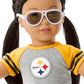 American Girl Pittsburgh Steelers 18 Inch Doll Fan Outfit And Accessories, Black And Yellow, 6 Pcs, Ages 6+