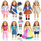 18-Inch-Doll-Clothes-Accessories Artst 18 Doll Accessories American Doll Clothing Dress Outfit Set With Hat Shoes Socks Waistbag For Girls