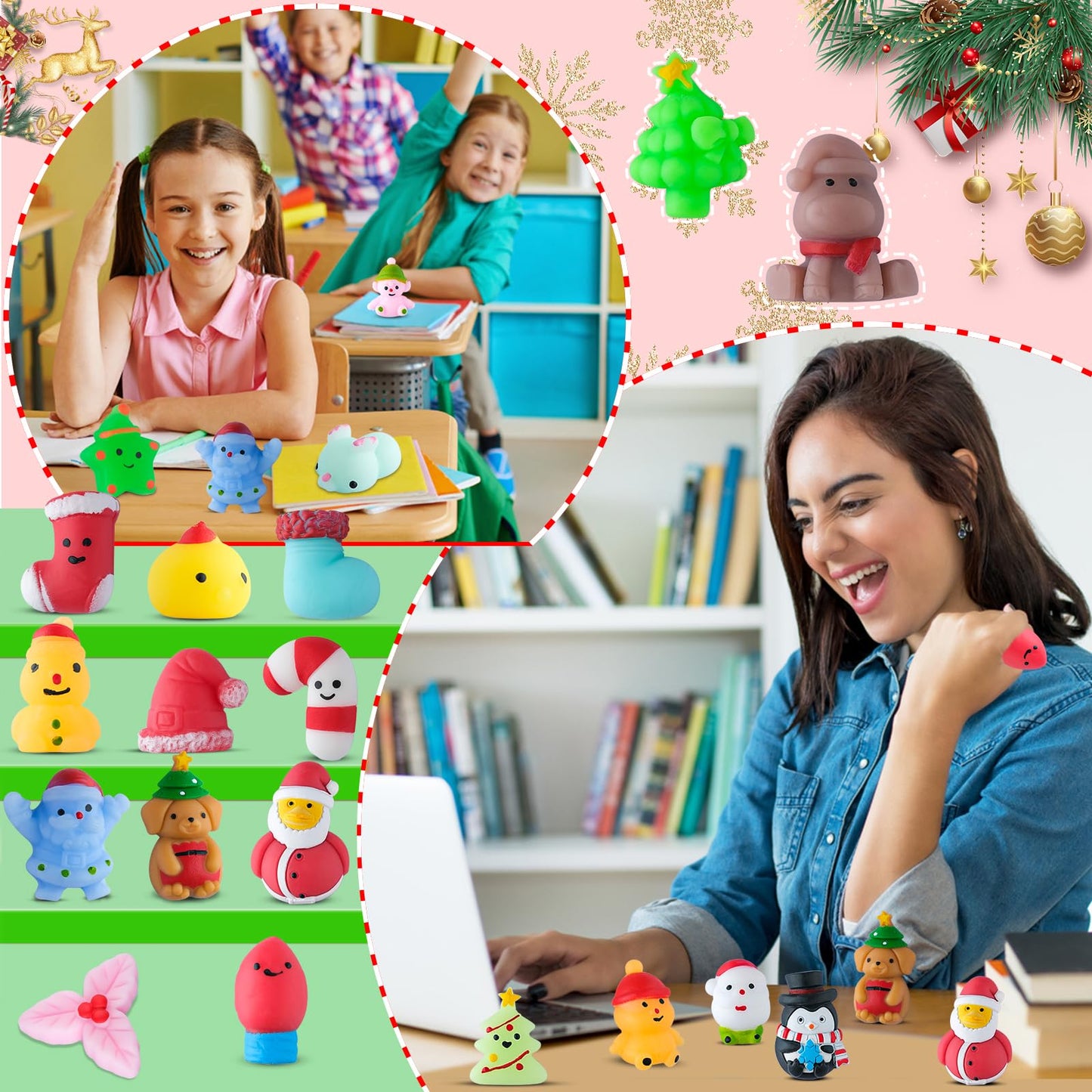 36Pcs Christmas Squishies Mochi Squishy Toys For Kids Party Favors For Kids Goodie Bag Filler Mochi Squishies Stress Relief Toy School Class Exchange Prizes Christmas Stocking Stuffers