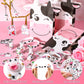 122 Pcs Cow Party Favors Supplies Include Cow Keychains Cow Silicone Bracelets Cow Party Paper Bags Treat Bags Cow Vinyl Sticker