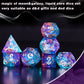 Gradual Purple Blue Moon Liquid Core Dnd Dice Set For Role Playing Games, Galaxy Dungeons And Dragons Dice Set For Gifts, Rpg Li