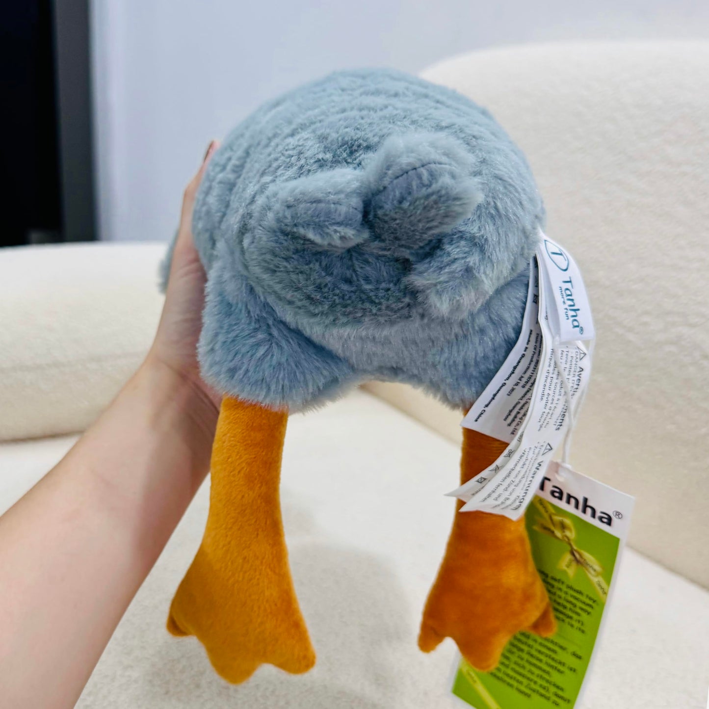 Tanha Goose Stuffed Animal, Soft Goose Plush, Cute Stuffed Goose, Duck Stuffed Animal - 20 Inch, Grey