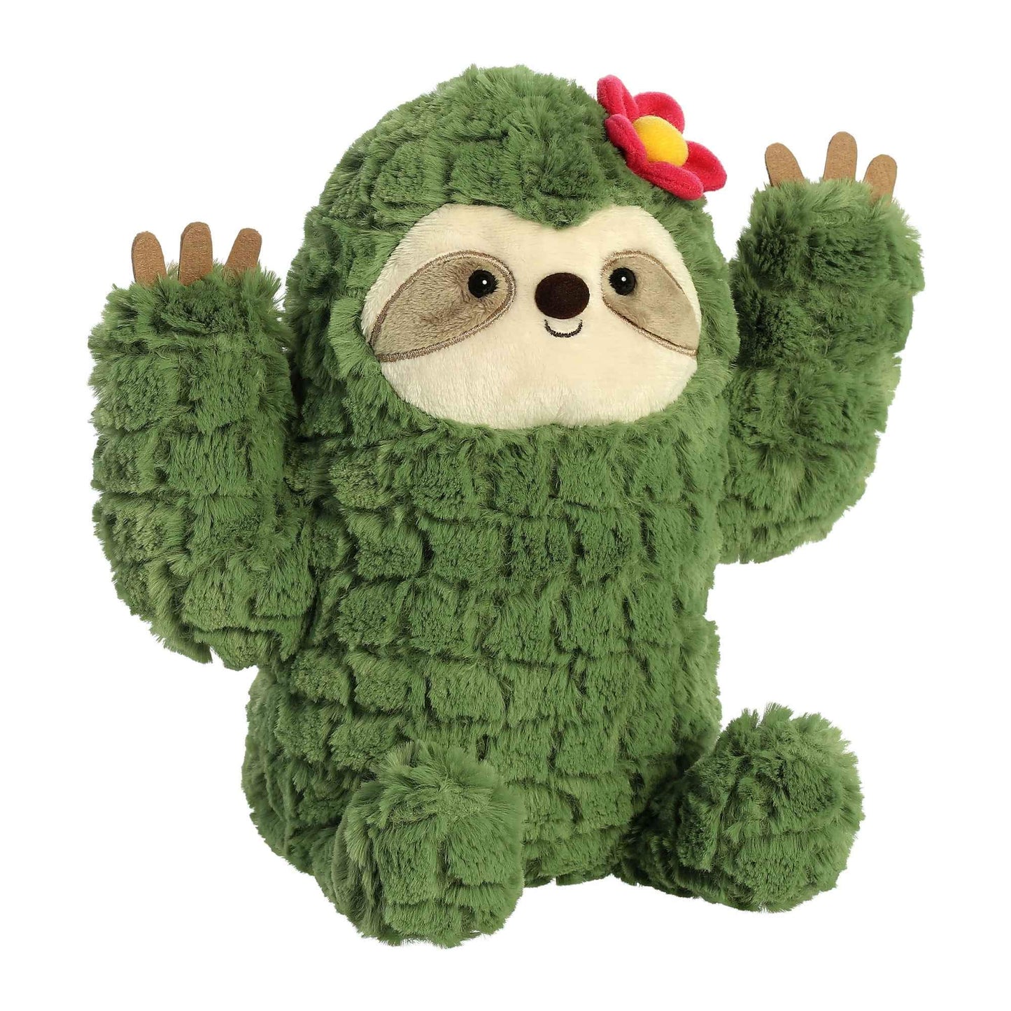 Aurora® Cactus Sloth™ Stuffed Animal - Green 10" Plush - Polyester - Whimsical Cactus Kingdom™ Model 33550