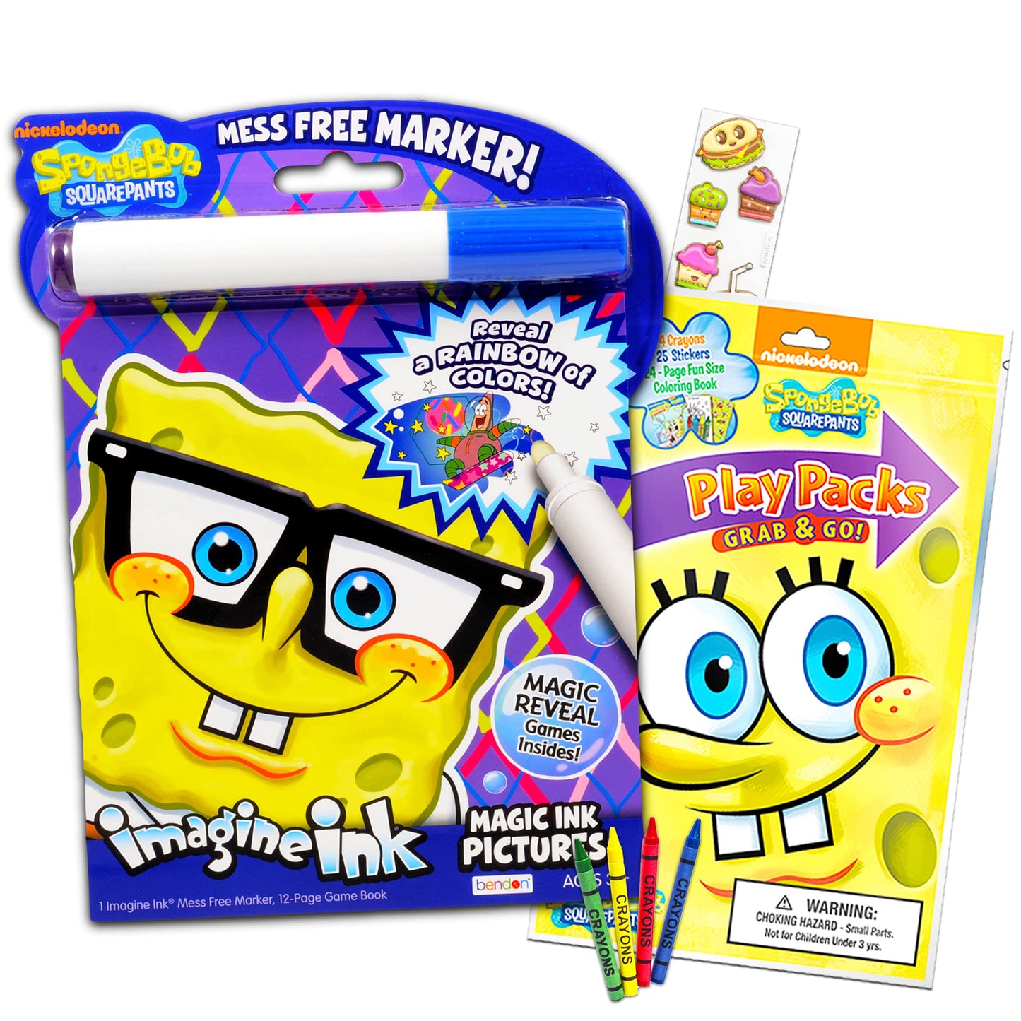 Spongebob Squarepants Coloring Book Set -- Spongebob Imagine Ink Book with Magic Pen, Play Pack with Fun-Size Activity Book, Cra