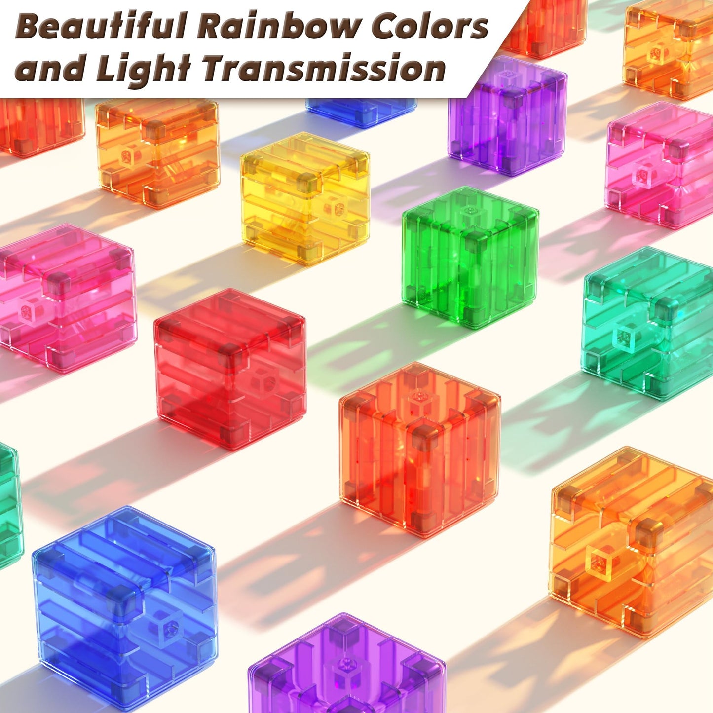 Apluses 45Pcs Magnetic Blocks - Transparent Magnetic Cubes, Toddler Boy Toys, Magnetic Building Blocks, Sensory Autism Toys For Kids Ages 3+, Preschool Magnet Toys For 3-5 Year Old Boys And Girls