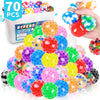 70Pcs Stress Balls-Squishy Stress Balls Bulk-Treasure Box Toys-Fidgets Prizes Bulk-Sensory Balls-Stress Balls For Adults -Classr
