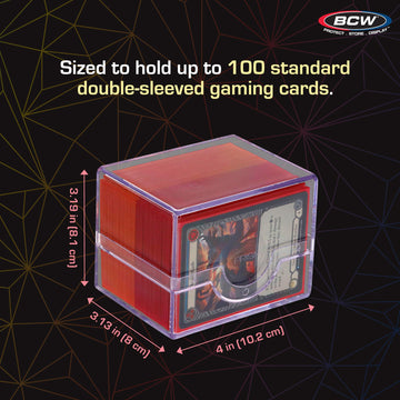 Bcw Prism Deck Case - Polished - Ultra Violet - 1 Ct | Secure Snap Closure Card Deck Case | Fits 100 Double-Sleeved Cards | Trad