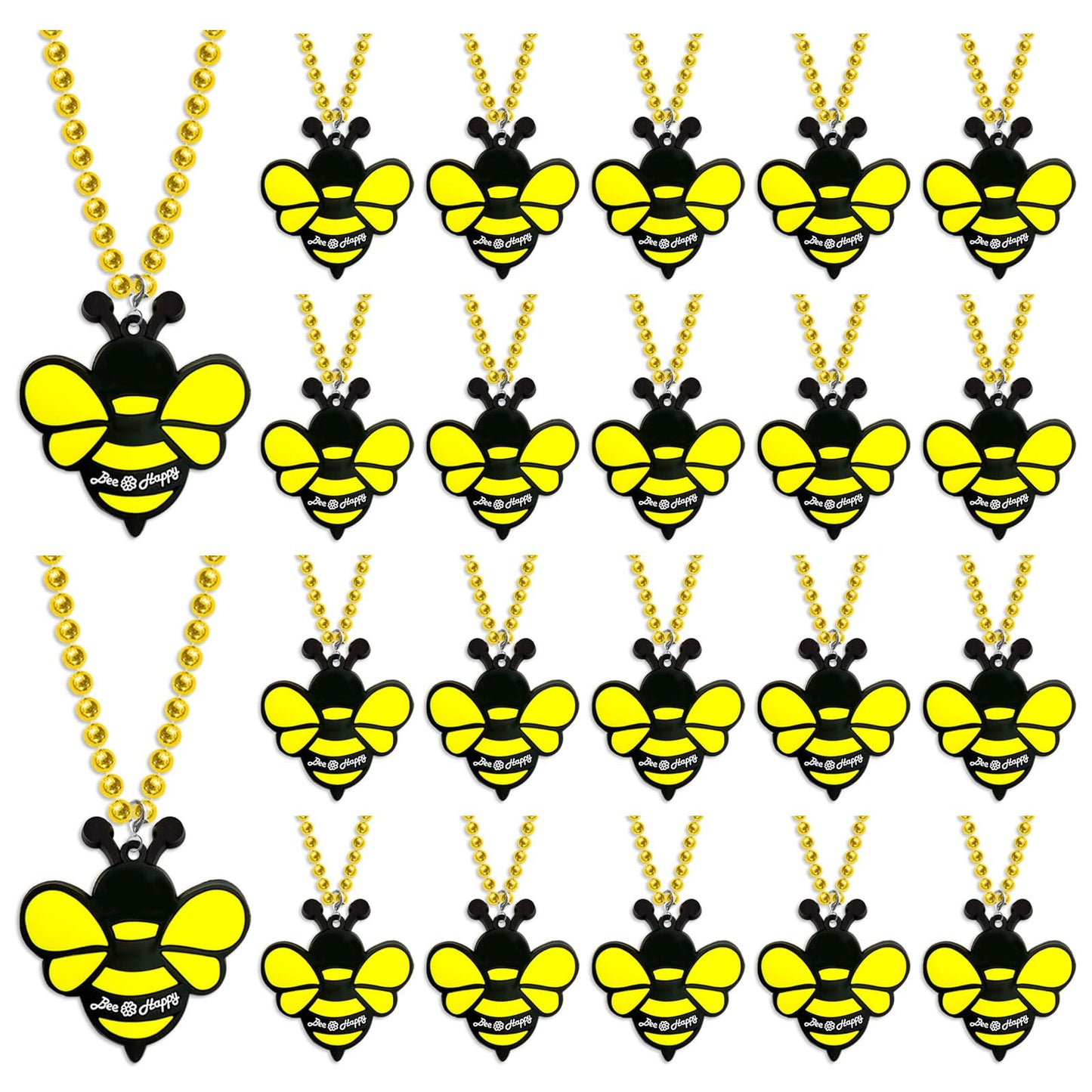 KeeStar 24 Pack Bee Necklace Party Favors for Mommy To Be, Bumble Bee, Honey Bee Party, Baby Shower, Animal Lover, Birthday, Sch