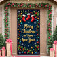 Large Merry Christmas Door Cover Christmas Stockings Door Banner Happy New Year Porch Hanging Backdrop for Xmas Party Supplies W