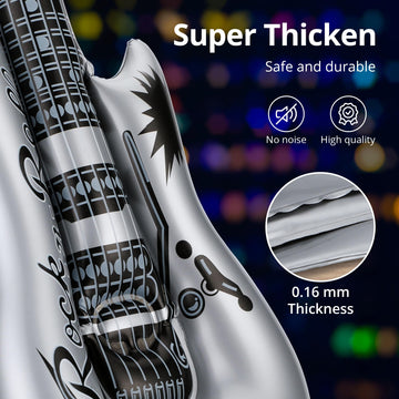 36 Inch Inflatable Guitar  Thickened Rock Star Blow Up Guitar Set  10 Colors Party Props for 80 90s Rock 'N Roll Party Favor  mature-themed's Birthday Wedding Decorations and Karaoke Carnival Accessories