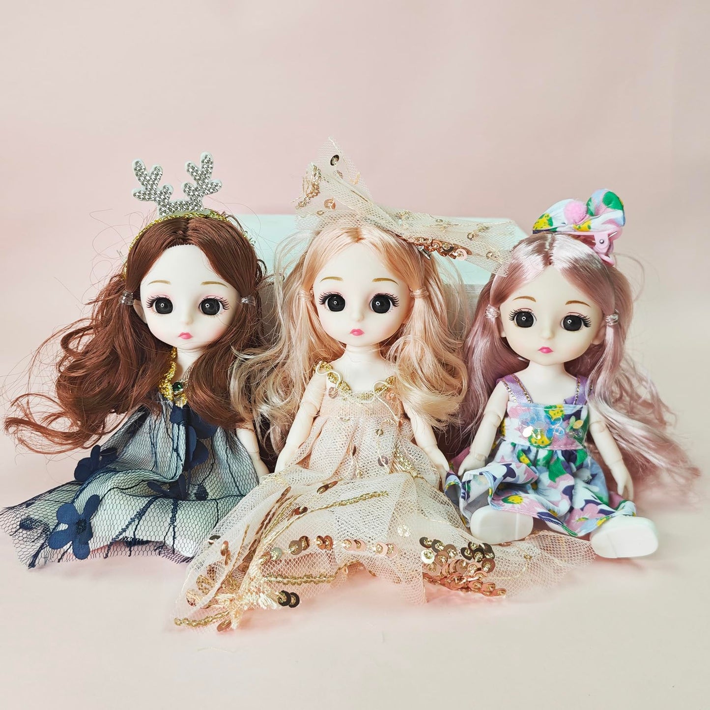 Sufeasdf 6 Pcs 6 Inch Princess Girl Mini Dolls, Small Princess Dolls, Little Girl Miniature Dolls For 3+ Year Old Girls