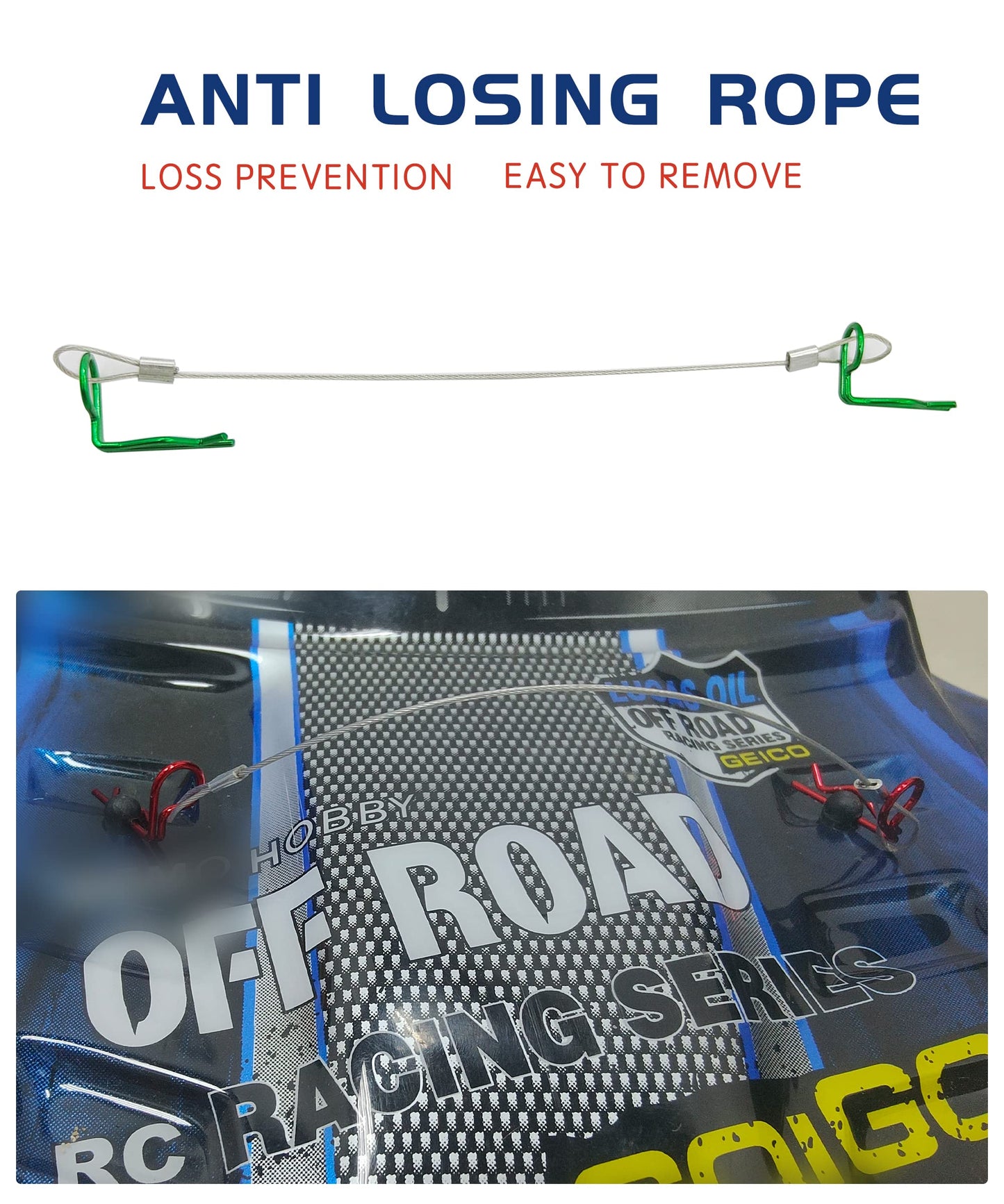 HOPLEX 50PCS RC Body Clips 90-Degree Angle Springy Pins Bent Springy Pins for 1/8 1/10 1/12 Scale Model Car Truck Crawler Truck