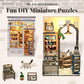 Fsolis Book Nook Kit - DIY Miniature Dollhouse Kit 3D Puzzles for mature-themeds Tiny House Mini Booknook Craft Bookshelf Decor  168 Wooden Pieces  Gifts for Women Book Lovers(The Scholar 's Bookstore)