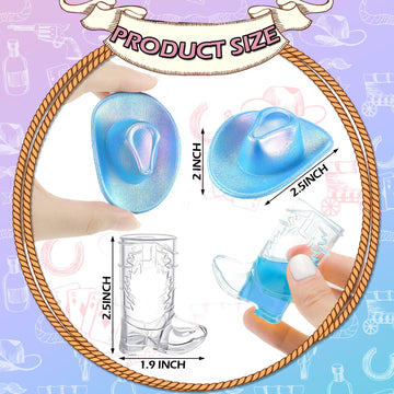 Vesici 20 Pcs Mini Neon Cowgirl Hat Western Cowboy Cowgirl Hat Boot Shot Glass Disco Party Supplies