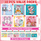 MOVINPE 30 Pack Valentines Day Jigsaw Puzzles with Cards - Multicolored Classroom Exchange Gifts for Kids